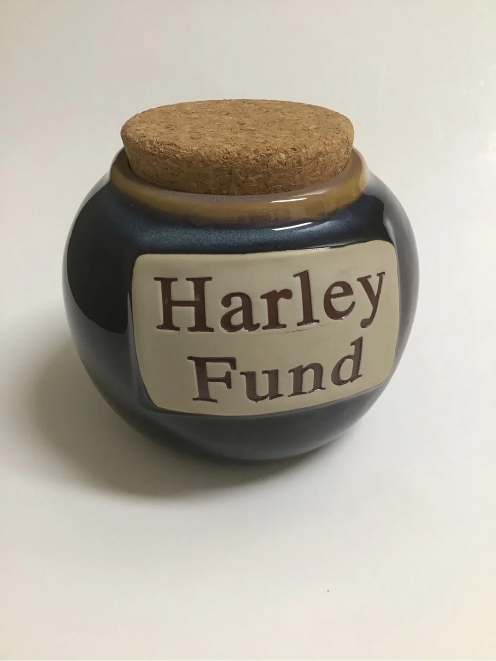 Tumbleweed Pottery Harley Fund Cobalt Blue Glaze Stoneware Jar Cork Top NC USA